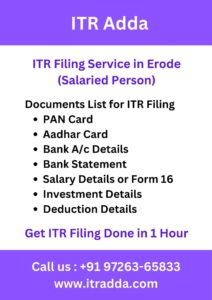 Document Required for ITR Filing for Salaried Person in Erode