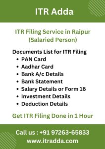 Document Required for ITR Filing for Salaried Person in Raipur