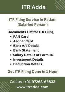 Document Required for ITR Filing for Salaried Person in Ratlam