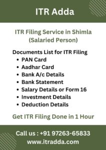 Document Required for ITR Filing for Salaried Person in Shimla