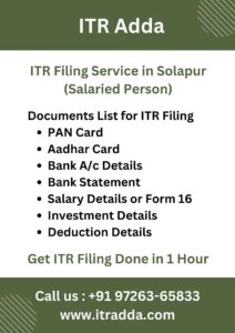 Document Required for ITR Filing for Salaried Person in Solapur