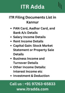 ITR Filing Documents List in Kannur