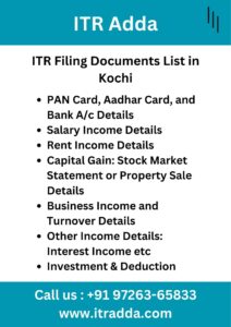 ITR Filing Documents List in Kochi