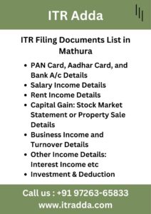 ITR Filing Documents List in Mathura