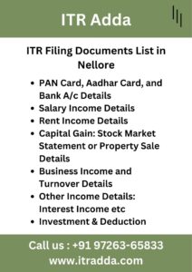 ITR Filing Documents List in Nellore