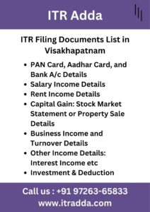 ITR Filing Documents List in Visakhapatnam