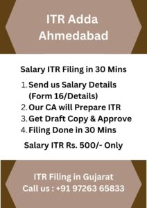 Salary Income Tax Return Filing in Ahmedabad