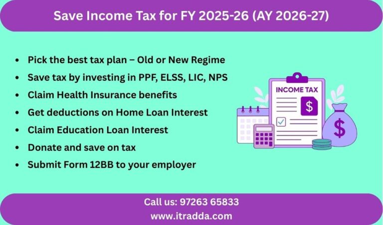 How to Save Income Tax for FY 2025-26 (AY 2026-27)